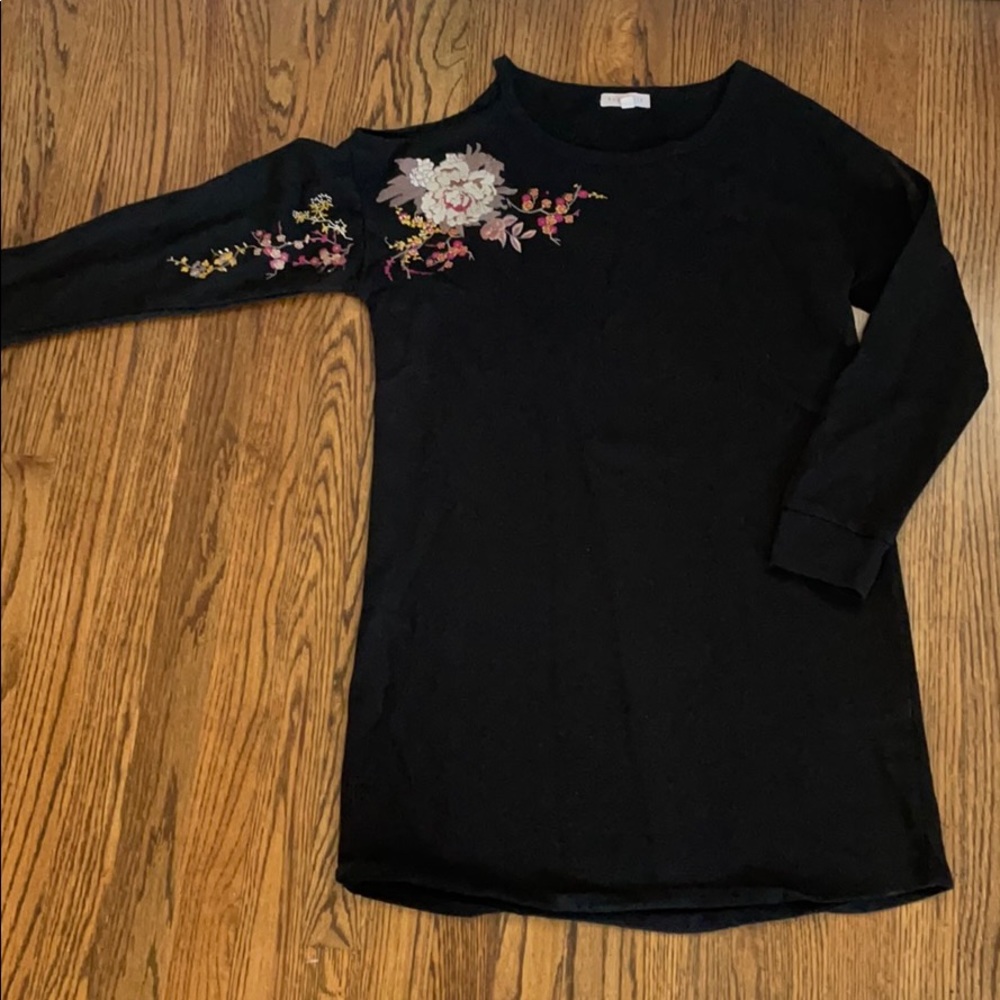 Socialite Embroidered Sweatshirt Tunic